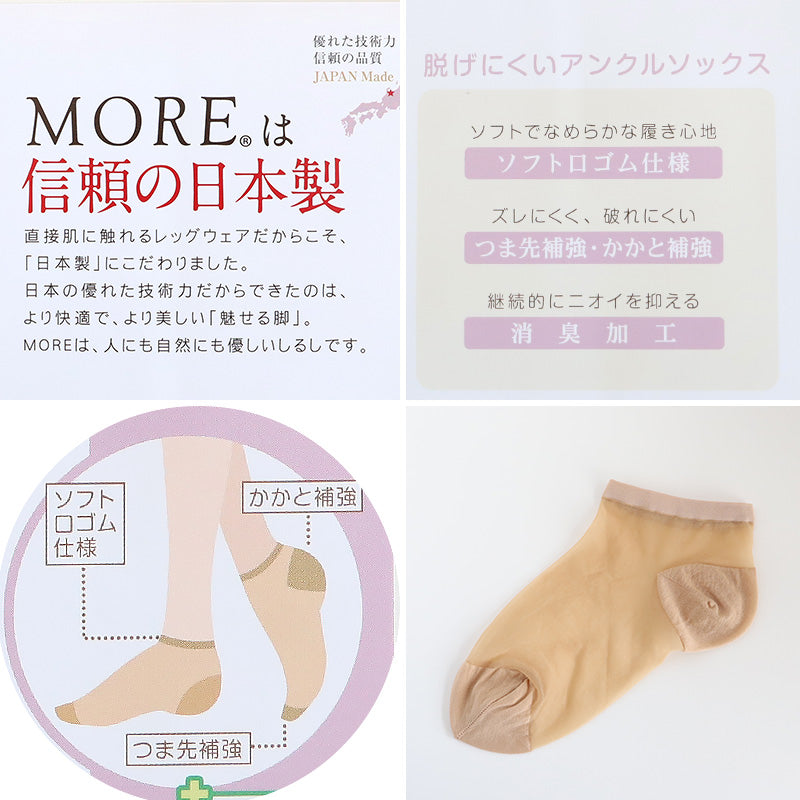 ショートストッキング アンクル丈 くるぶし丈 レディース ストッキング 22-24cm ソフト口ゴム 快適 はき心地 つま先補強 かかと補強 丈夫 破れにくい 消臭加工 通勤 仕事用 フォーマル デイリー ベージュ ブラック グレー ブラウン 靴下感覚