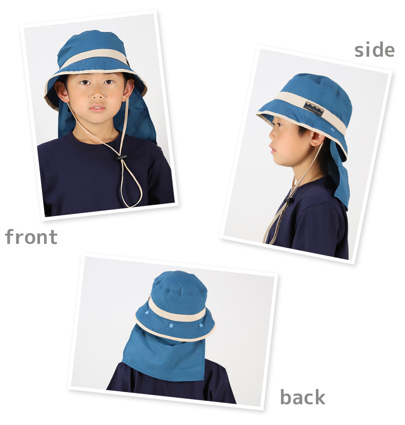 キッズ 帽子 男の子 女の子 日よけ UV ハット サファリハット おしゃれ 紫外線カット アウトドア 約53cm (可愛い 子供 子ども こども かわいい 小学生 子供用帽子 キャンプ 子供用ハット シンプル) (在庫限り)