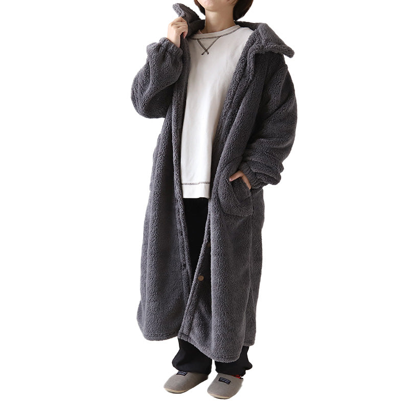ガウン 暖かい レディース ルームウェア 冬 もこもこ ロングガウン ロング丈 シープタッチ 羽織り 着る毛布 M-L パジャマ 部屋着 ルームウエア 長袖 羽織 上着 ふわふわ 起毛 あったかい 冷え対策 防寒着 (在庫限り)