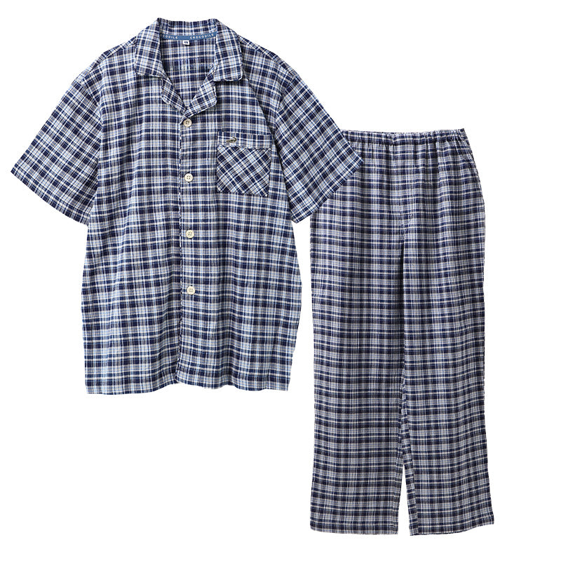 パジャマ メンズ 半袖 綿100% 楊柳 クレープ 前開き M L LL 夏用 涼しい ゆったり 上下セット 春夏 男性用 胸ポケット付き クロコダイル 紳士 部屋着 寝巻き コットン さらさら さらっと 肌離れ 清涼感 くつろぎ 父の日 プレゼント ギフト