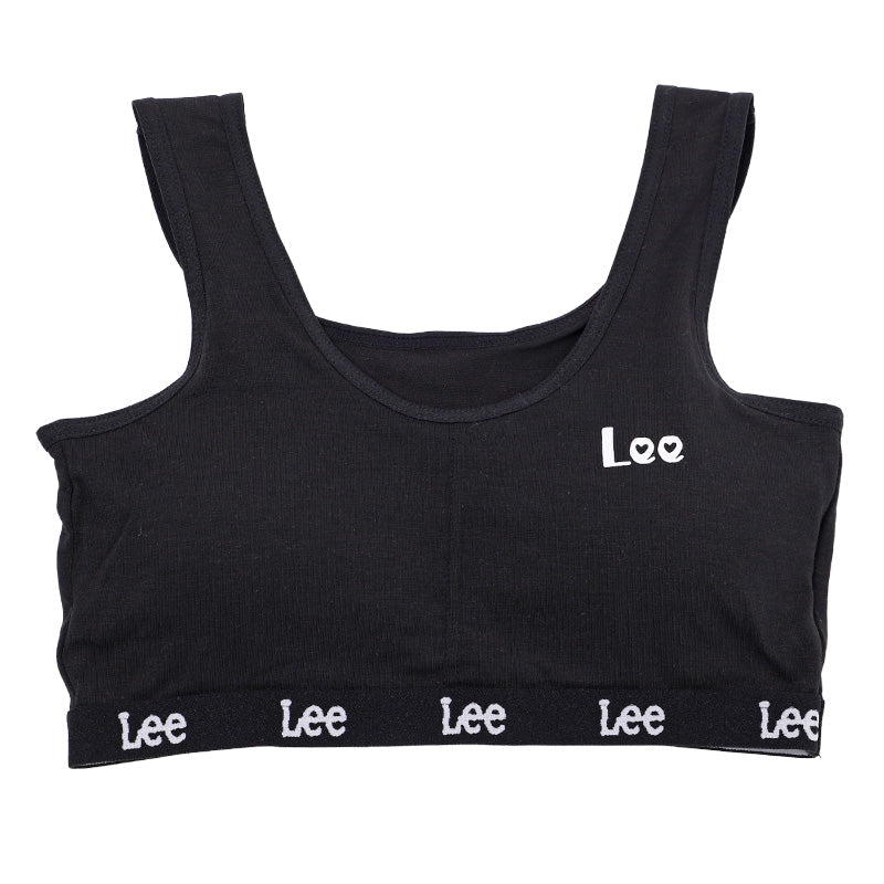 女児 ブラジャー ハーフトップ カップ付き Lee 綿混 吸水速乾 ソフトブラ ジュニアブラ キッズブラ 140cm 150cm 160cm 165cm ガールズ 下着 インナー ジュニア 女の子 小学生 中学生 高校生 ティーン スクールインナー 通学 体育 運動 部活 汗対策