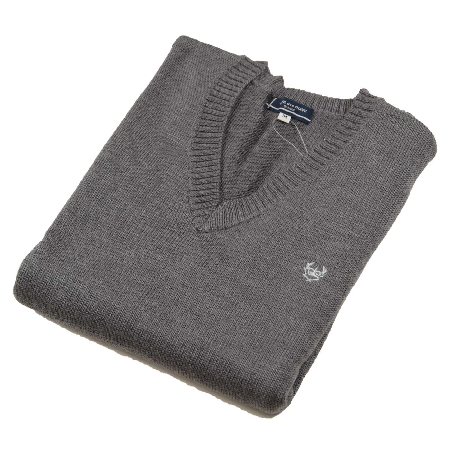 OLIVE des OLIVE ウールニット Vネックセーター S~L (OLIVE des OLIVE Vネックセーター 学生 女子 スクール 冬用 毛玉防止 型崩れ防止) (送料無料) (在庫限り)