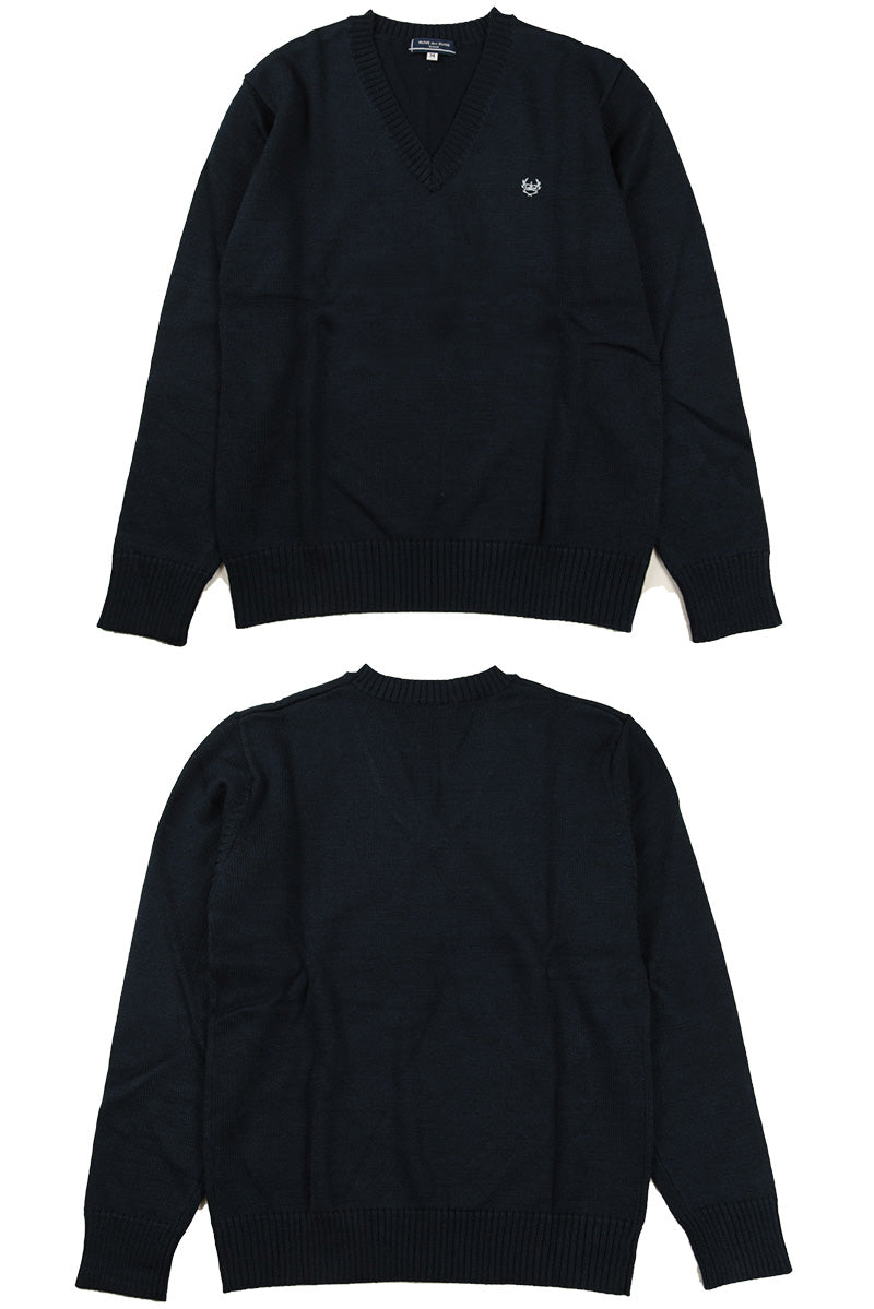 OLIVE des OLIVE ウールニット Vネックセーター S~L (OLIVE des OLIVE Vネックセーター 学生 女子 スクール 冬用 毛玉防止 型崩れ防止) (送料無料) (在庫限り)
