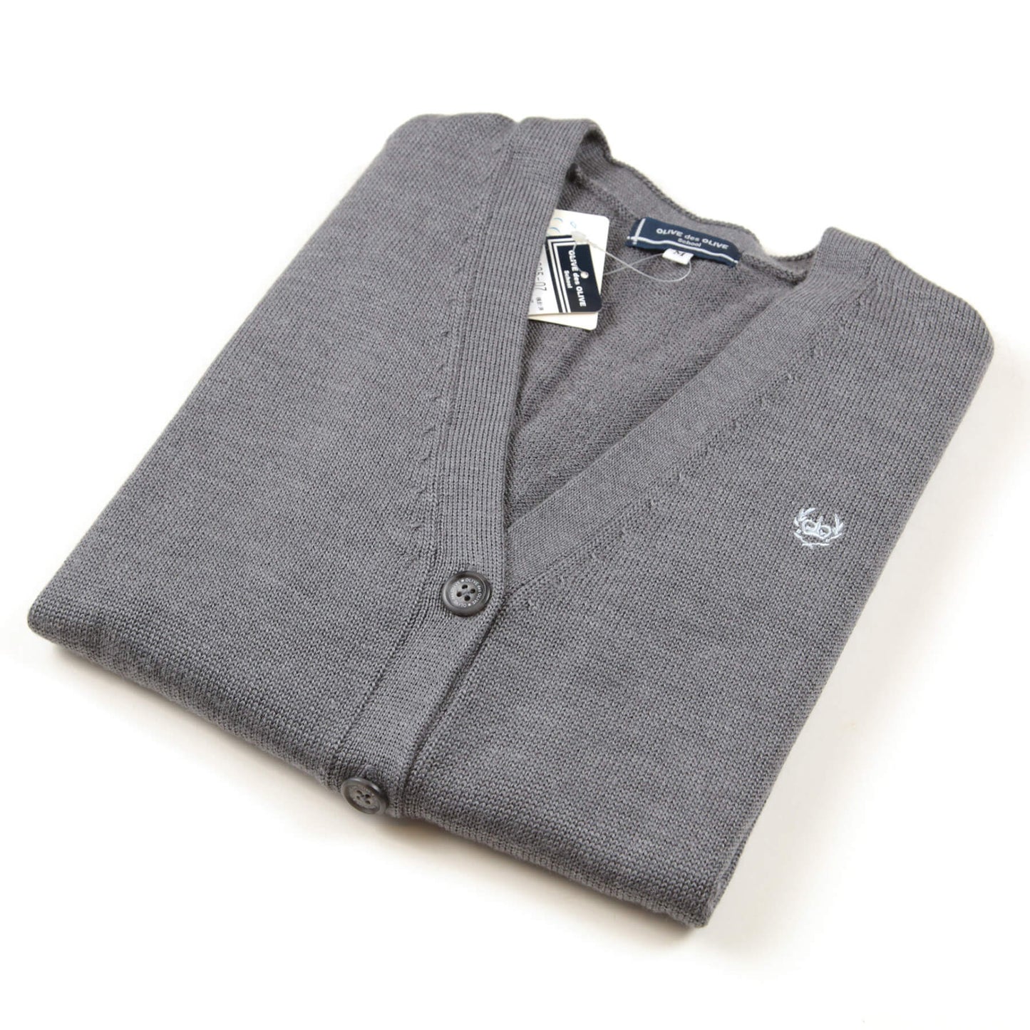 スクールカーディガン 女子 ウール 制服 ニット S~L OLIVE des OLIVE カーディガン 学生 女の子 女子高校生 スクール 冬 防寒 ワンポイント (送料無料) (在庫限り)