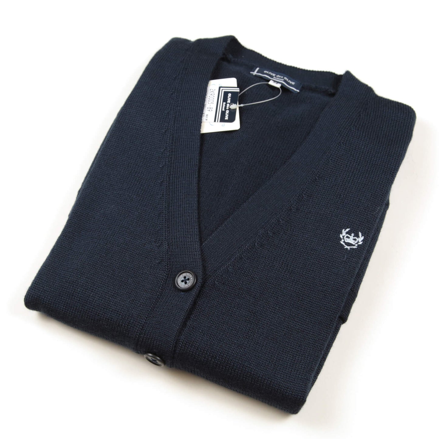 スクールカーディガン 女子 ウール 制服 ニット S~L OLIVE des OLIVE カーディガン 学生 女の子 女子高校生 スクール 冬 防寒 ワンポイント (送料無料) (在庫限り)