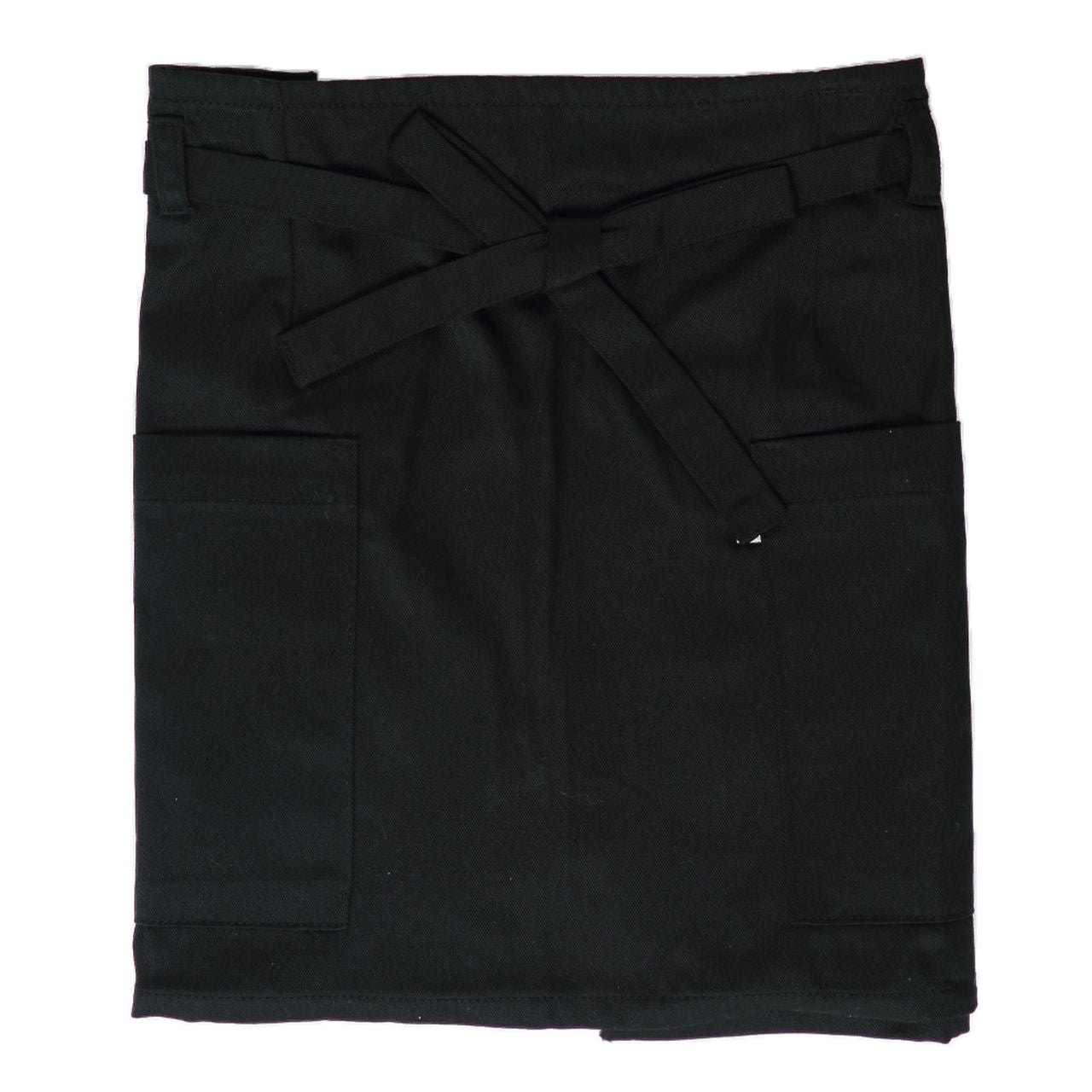 女性用 SOMETHING 両サイドポケット付き ギャルソン ショート丈 フリーサイズ (サムシング レディース 腰巻 紐 キッチン) (キッチン) (在庫限り)