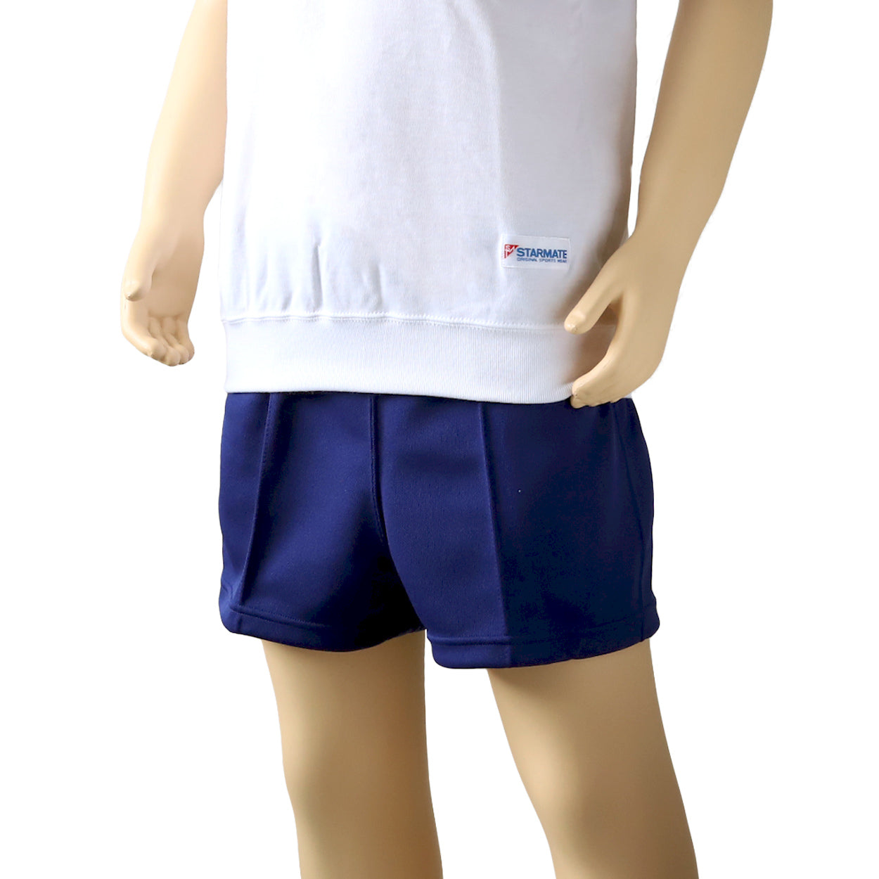 体操服 短パン 半ズボン ショートパンツ スクール 体操着 tシャツ 白 無地 コットン 綿 ポリエステル 小学生 体育 120~150cm (男女兼用 男の子 女の子 キッズ こども 児童 綿混)
