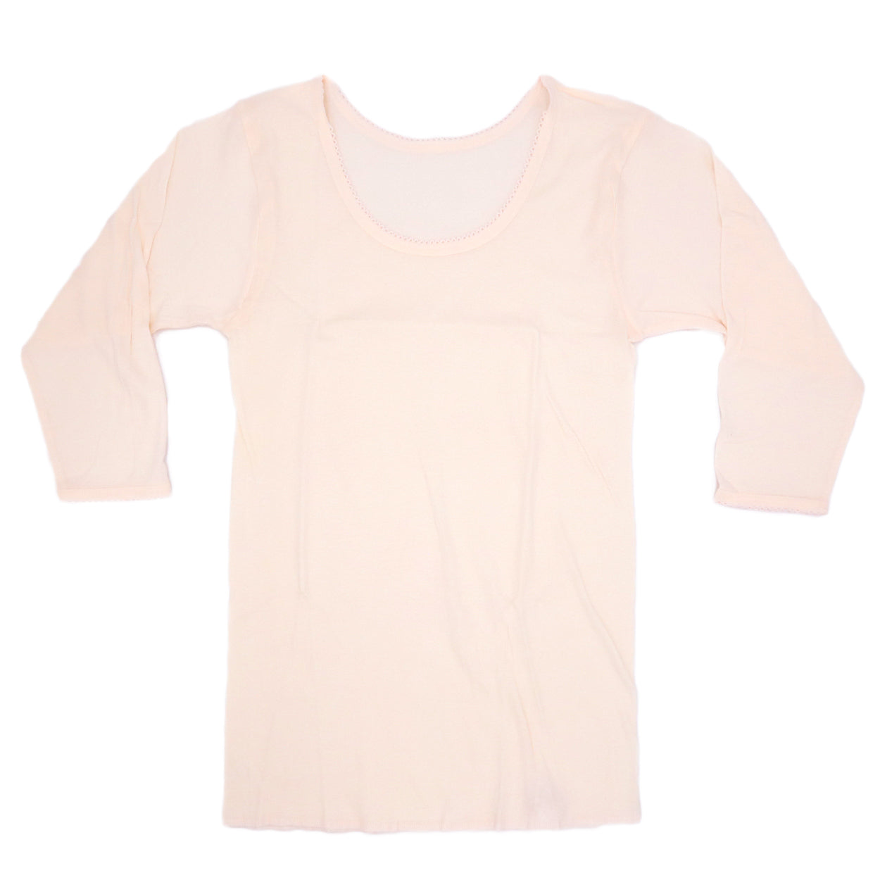 インナー 綿100% レディース 7分袖 スリーマ ゆったり 軽い 薄地 やわらかい ソフト コットン 襟ぐり広め 肌にやさしい M~LL 長袖 下着 肌着 シャツ M L LL