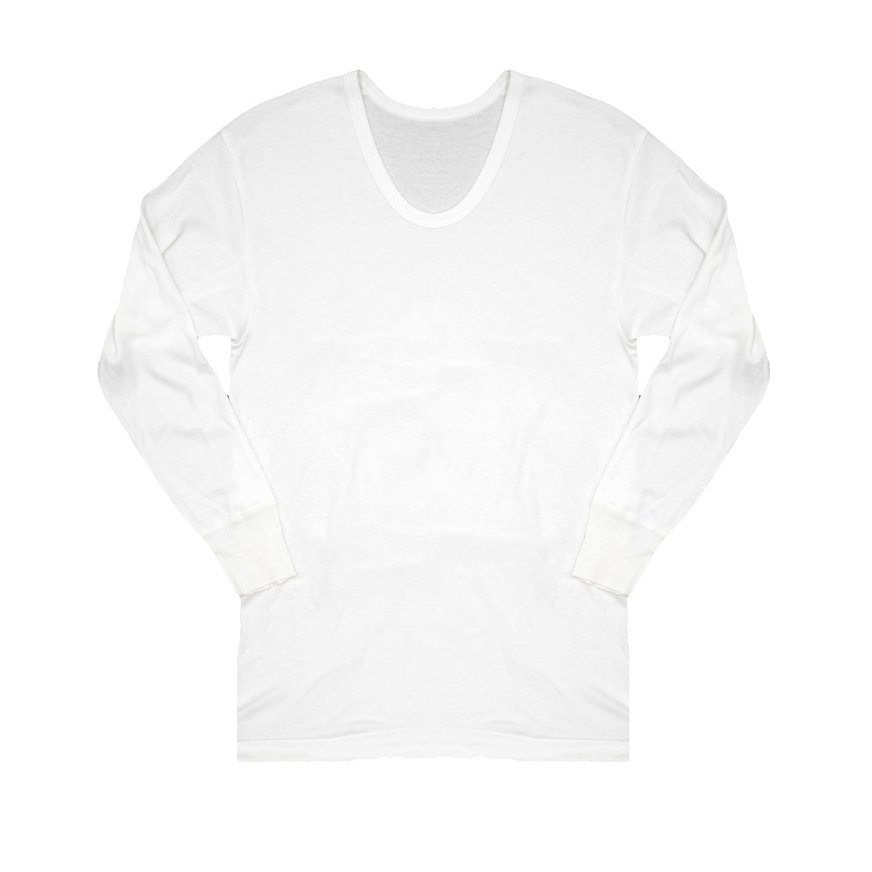 インナー シャツ メンズ 長袖 綿100% 冬 2枚組 発熱 暖かい U首 Uネック 厚手 厚地 M~LL 下着 肌着 あったか 防寒 袖リブ 白 ホワイト コットン