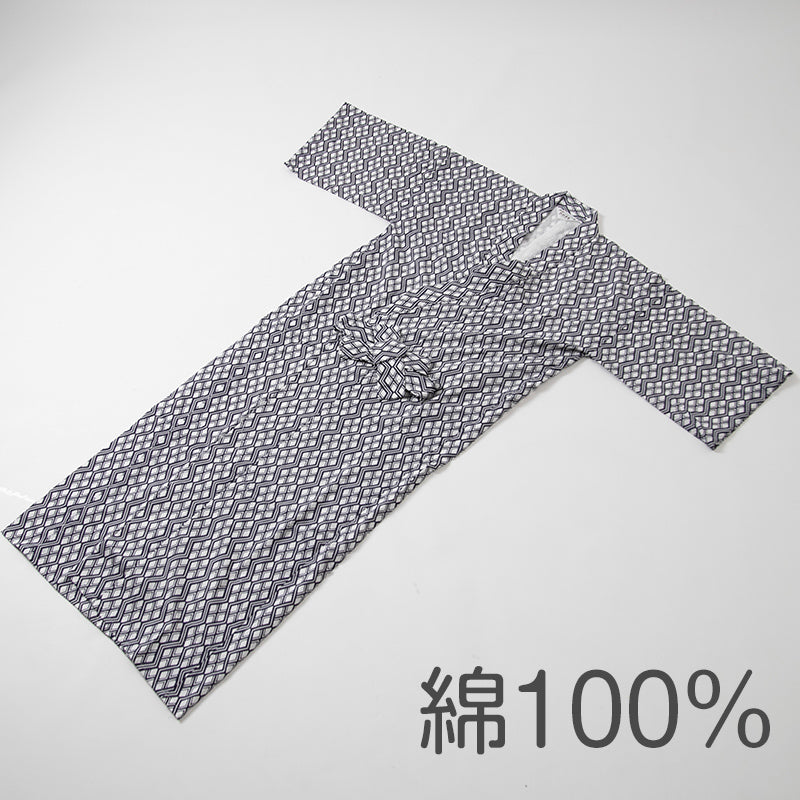 綿100% ガーゼ 日本製 紳士用 おねまき メンズ 寝巻き 男性用 パジャマ ルームウェア ナイトウェア 和式 寝間着 紺色 柄おまかせ 通年用 快適 吸汗 通気 軽量 入院 介護 施設用 M・L (取寄せ)