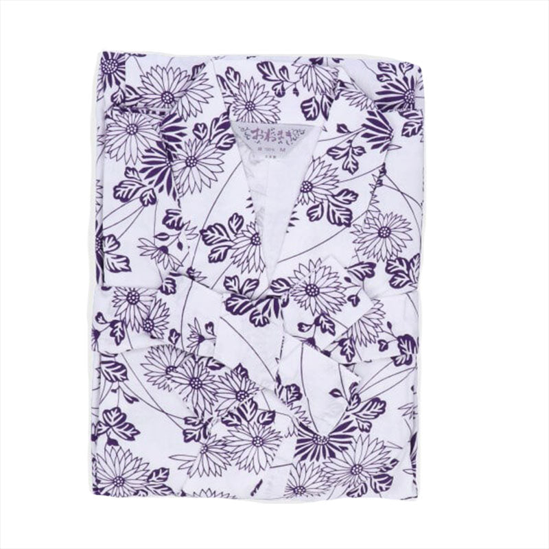 綿100% ガーゼ 日本製 婦人用 おねまき レディース 寝巻き 女性用 パジャマ ルームウェア ナイトウェア 和式 寝間着 ネイビー 赤 紫 柄おまかせ 通年用 吸汗 通気 快適 軽量 入院 介護 施設用 M・L (取寄せ)