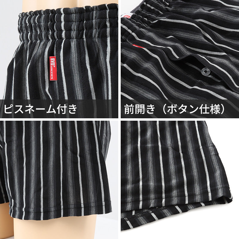 BVD トランクス ニット bvd メンズ パンツ 吸水速乾 前あき M L LL B.V.D. 下着 肌着 ニットトランクス インナー チェック ストライプ 吸汗速乾 ビーブイディー 男 mens 前開き 柄パンツ チェック柄 格子柄 縦じま 柄パン ガラパン