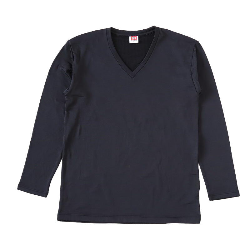 BVD 瞬暖 メンズ tシャツ vネック 長袖 裏起毛 インナー M~LL v首 冬 防寒 保温 あったか 暖かい 下着 インナーシャツ 静電気防止 厚手 ビジネス アウトドア プレゼント ギフト