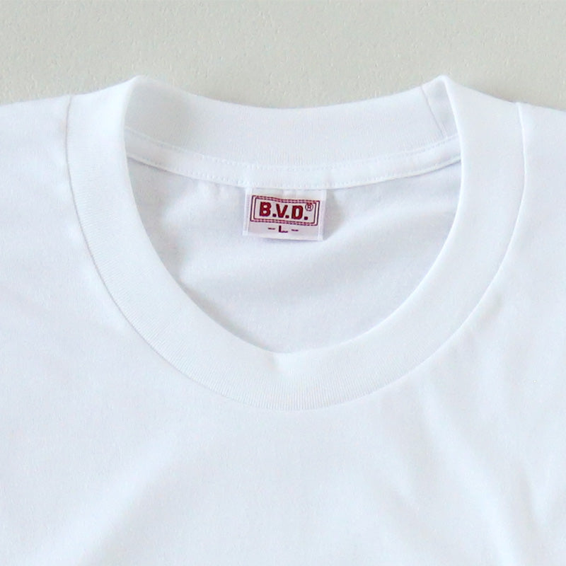 bvd tシャツ ゴールド 綿100 クルーネック メンズ LL 丸首 BVD インナー シャツ 肌着 下着 半袖 コットン シンプル 無地 白 黒 グレー