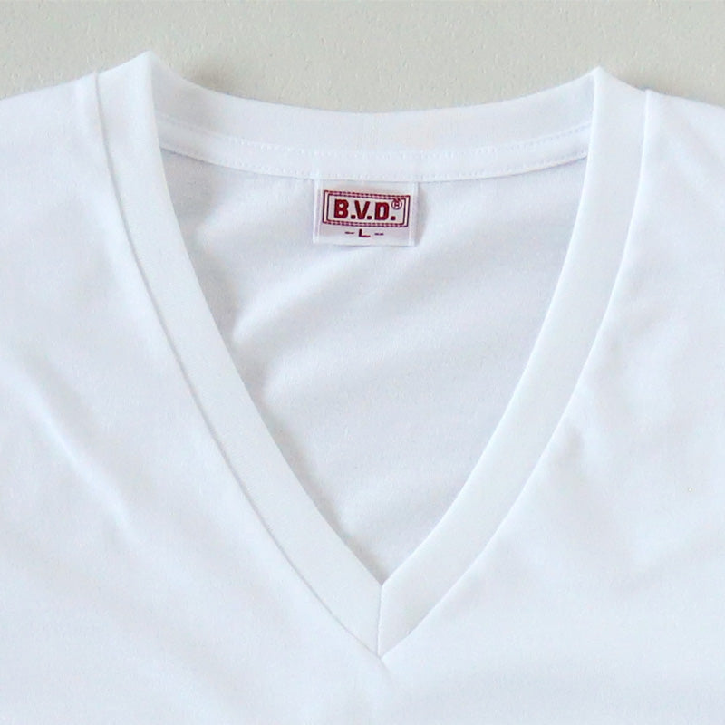 bvd tシャツ ゴールド 綿100 vネック メンズ LL v首 BVD インナー シャツ 肌着 下着 半袖 コットン シンプル 無地 白 黒 グレー