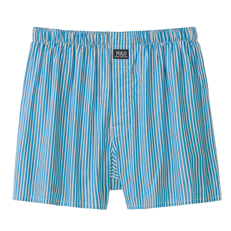 グンゼ ポロ トランクス 前あき M L LL GUNZE POLO 柄物 先染め プリント パンツ 下着 肌着 アンダーウェア インナー ゆったり リラックス ブルー 青 水色 グリーン ボーダー おしゃれ 派手