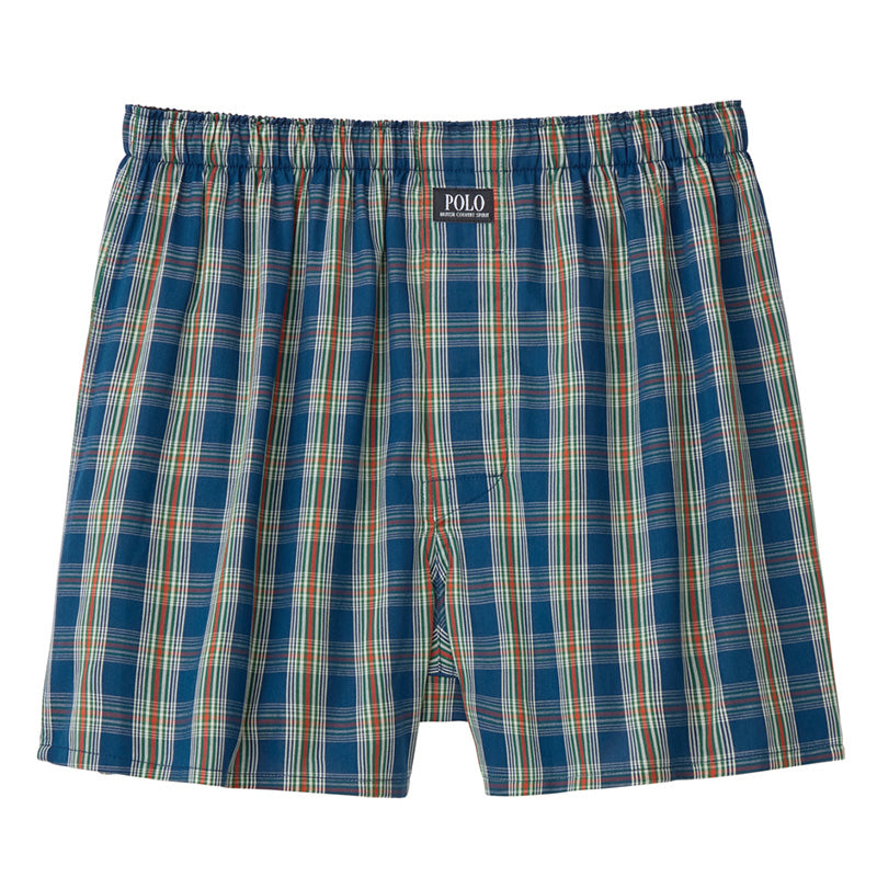 グンゼ ポロ トランクス 前あき M L LL GUNZE POLO 柄物 先染め プリント パンツ 下着 肌着 アンダーウェア インナー ゆったり リラックス ブルー 青 水色 グリーン ボーダー おしゃれ 派手
