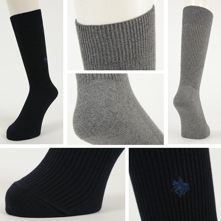 グンゼ POLO ソックス メンズ 靴下 23-25cm~27-29cm ビジネスソックス ワンポイント スクールソックス カジュアル 抗菌防臭 男性 男子 紳士 クルーソックス ポロ