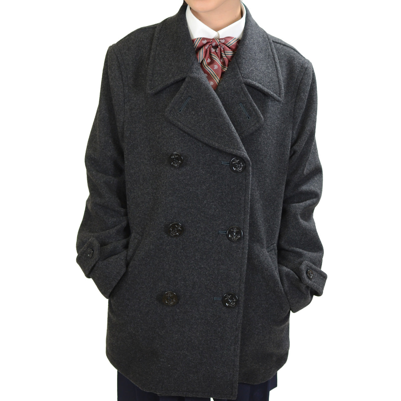 トンボ学生服 VARSITYMATE スクール用 通学用 男女兼用 ピーコート S~EL (トンボ 防寒 あたたかい 大きいサイズ 中学生 高校生 学校用 アウター 上着 コート スクール) (送料無料) (在庫限り)