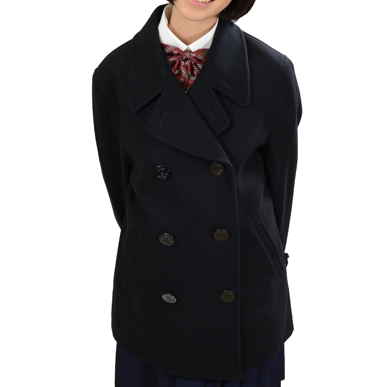トンボ学生服 VARSITYMATE スクール用 通学用 男女兼用 ピーコート S~EL (トンボ 防寒 あたたかい 大きいサイズ 中学生 高校生 学校用 アウター 上着 コート スクール) (送料無料) (在庫限り)