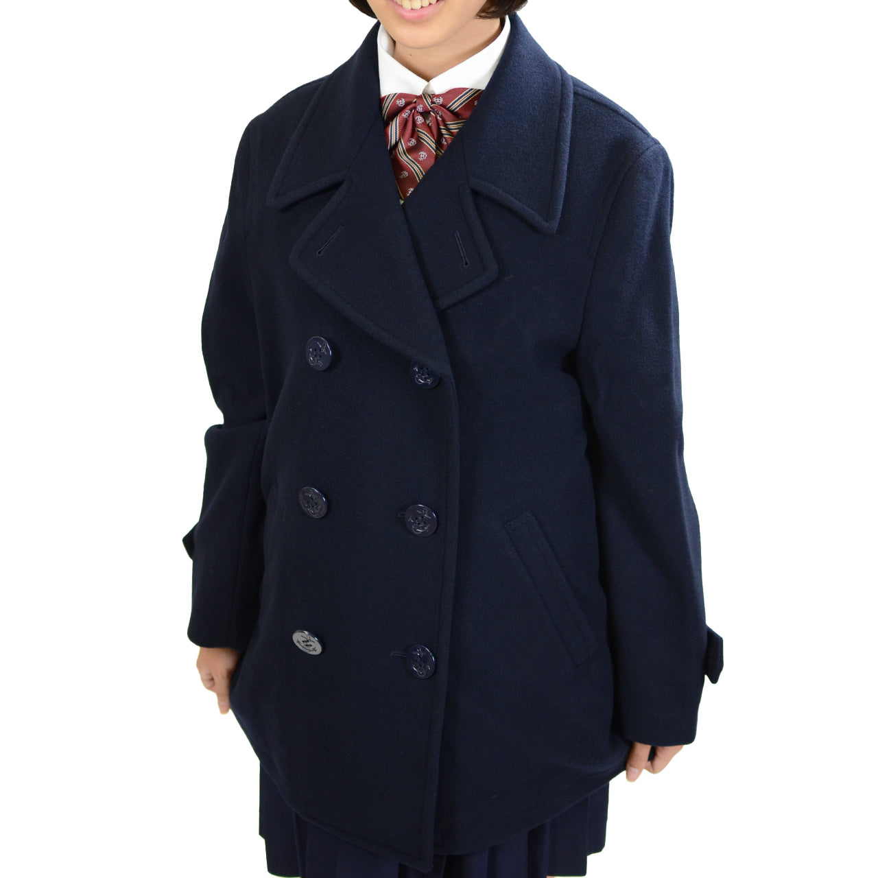トンボ学生服 ピーコート スクール用 男女兼用 S~EL トンボ コート 通学用 冬 防寒 あたたかい 中学生 高校生 学校用 アウター 上着 (送料無料)