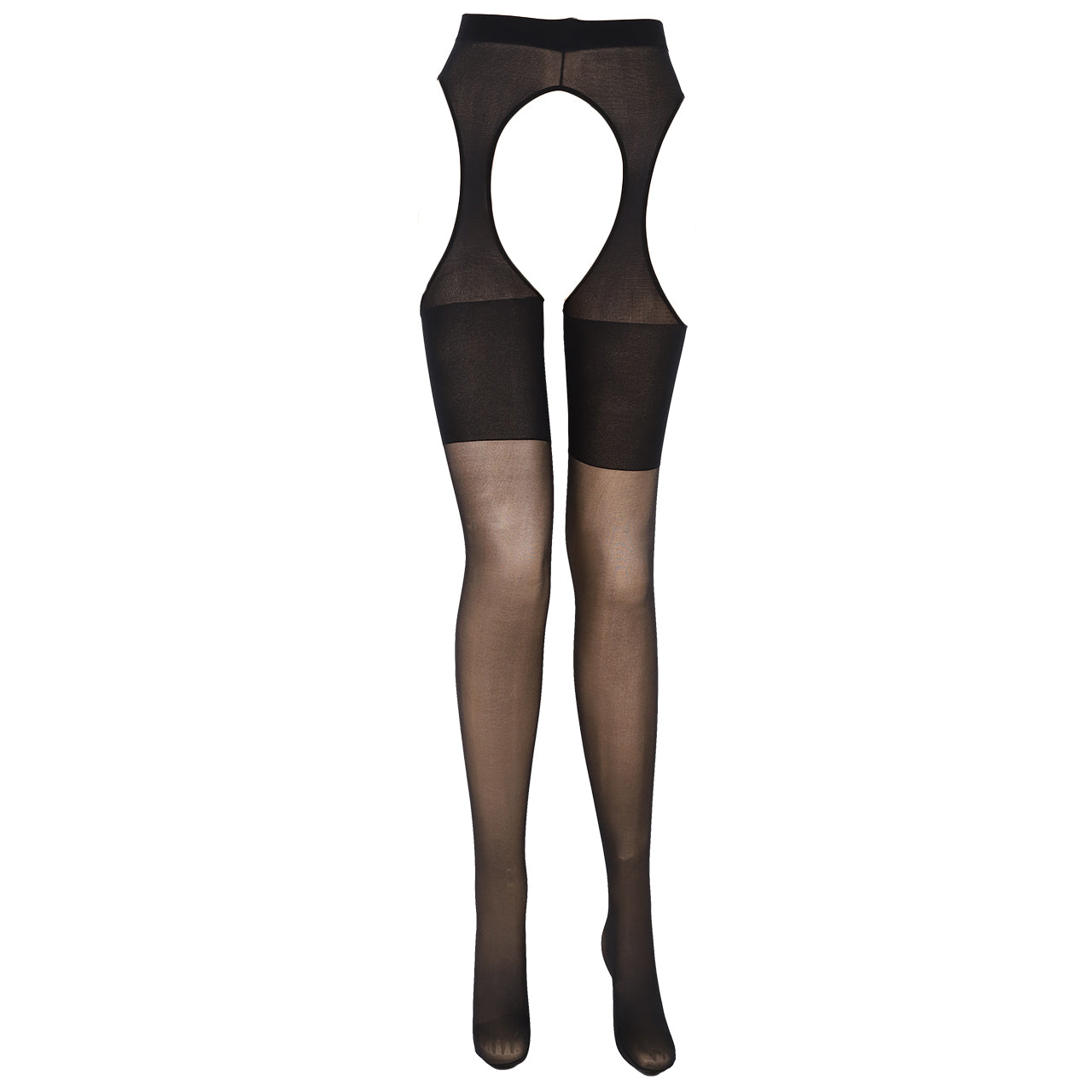 FreeFit サスペンダーストッキング 大きいサイズ 3L-4L~7L-8L (パンティ部レス ストッキング 穴あき パンスト ゆったり 伝線 レディース 穴あきストッキング オープン ムレない)