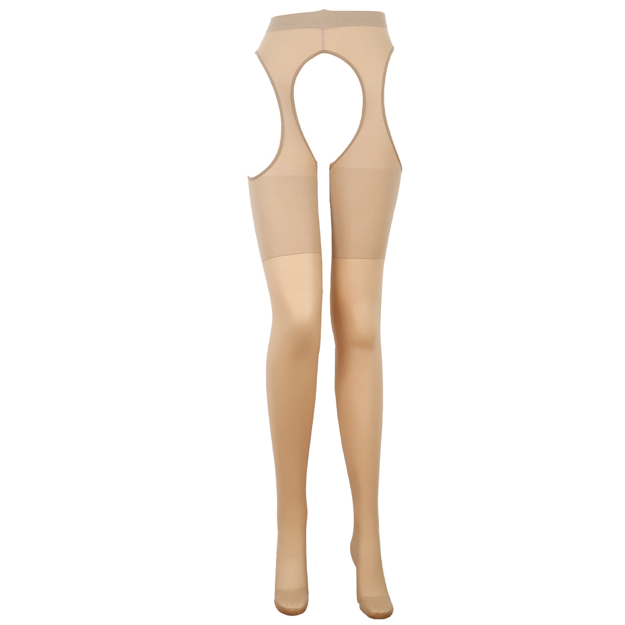 FreeFit サスペンダーストッキング 大きいサイズ 3L-4L~7L-8L (パンティ部レス ストッキング 穴あき パンスト ゆったり 伝線 レディース 穴あきストッキング オープン ムレない)