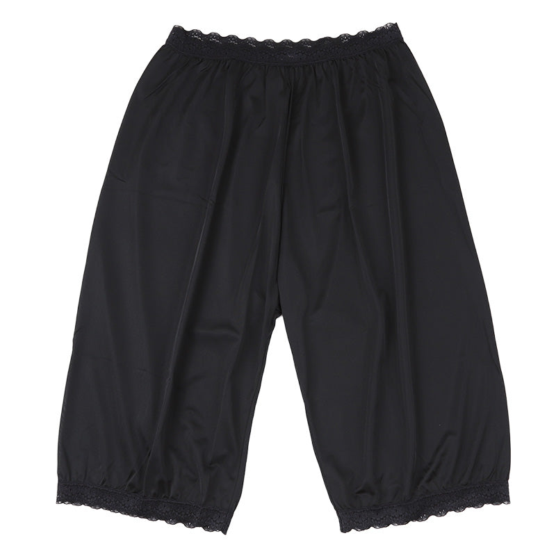 ペチパンツ 透けない ペチコート 大きいサイズ トイレ パンツ レディース ひざ丈 日本製 3L - 4L ・ 5L - 6L ペチパン キュロット インナーパンツ 静電気防止 透け防止 ツルツル 肌色 黒 灰 レース シンプル 母の日