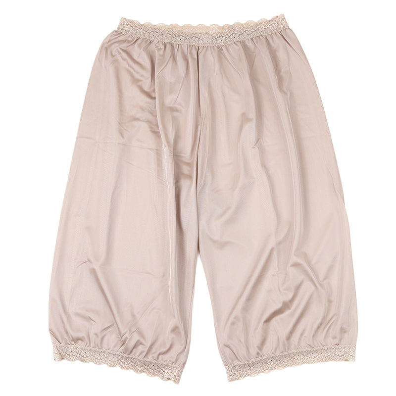 ペチパンツ 透けない ペチコート 大きいサイズ トイレ パンツ レディース ひざ丈 日本製 3L - 4L ・ 5L - 6L ペチパン キュロット インナーパンツ 静電気防止 透け防止 ツルツル 肌色 黒 灰 レース シンプル 母の日