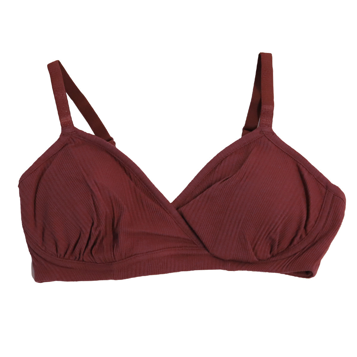 授乳ブラ マタニティブラ かわいい 産前 産後 カップ裏綿100% クロスオープン 締め付けない シンプル M・L (マタニティー 授乳ブラジャー ノンワイヤー インナー 下着 妊娠 妊婦 ローズマダム ランダムリブ)