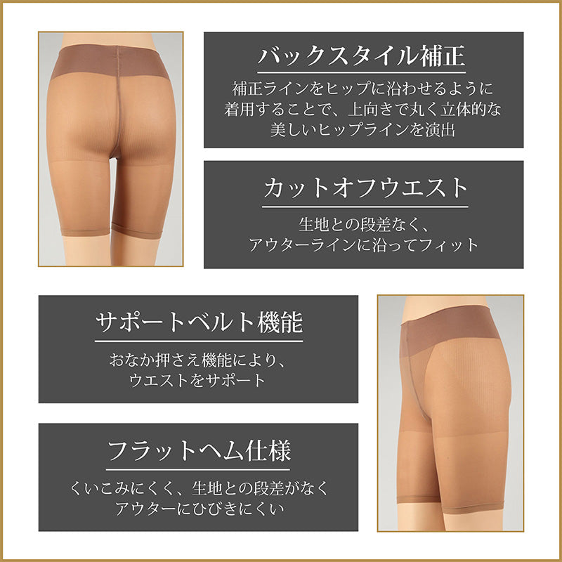 グンゼ ライザップ ガードル 3分丈 ヒップアップ 補正下着 M~LL (補正ボトム ぽっこりお腹 お腹引き締め ひびきにくい レディース 補正 インナー RIZAP)