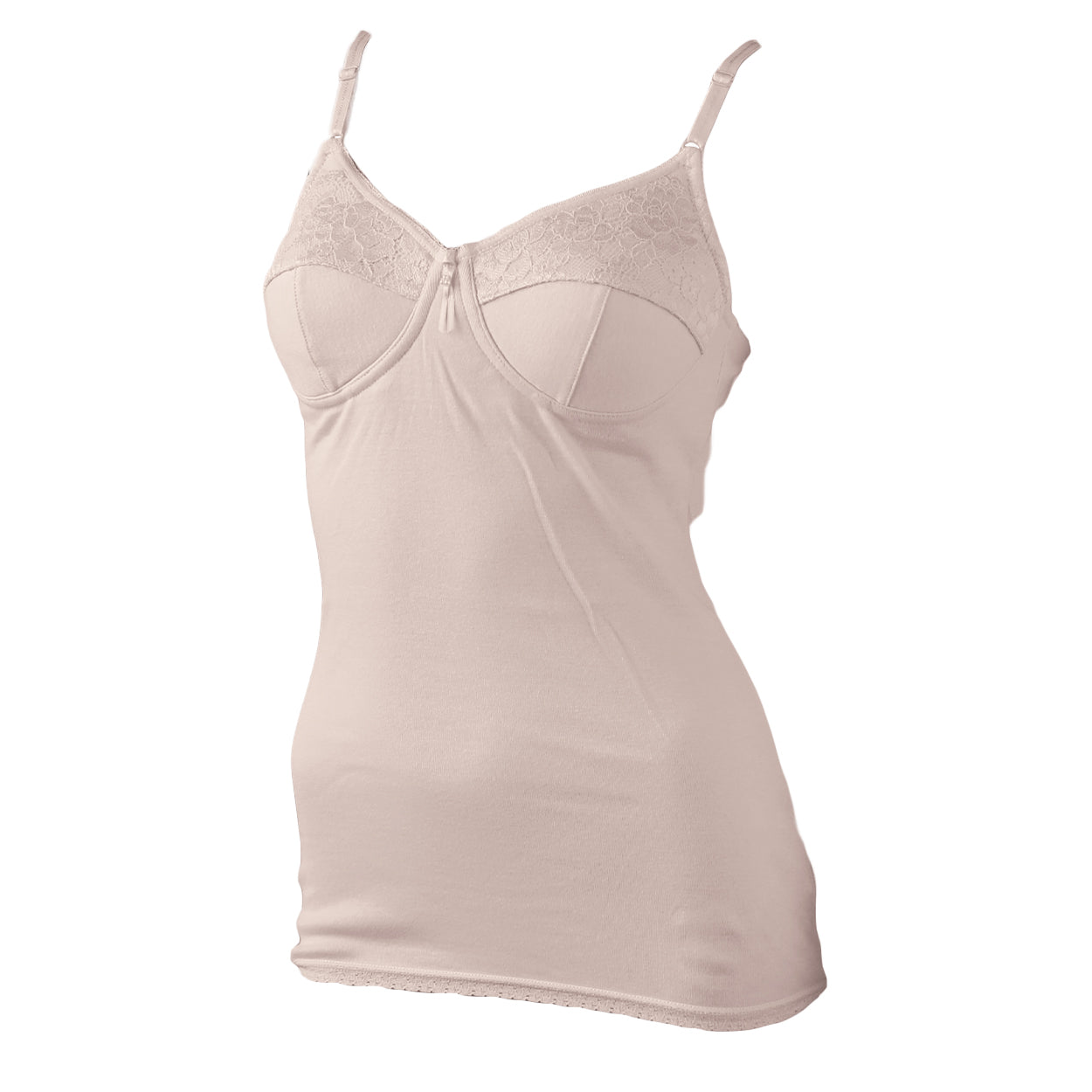 カップ付き キャミソール 綿 ノンワイヤー M~3L (下着 ブラキャミ 大きいサイズ カップ付きインナー レディース インナー 綿100% 肌着)