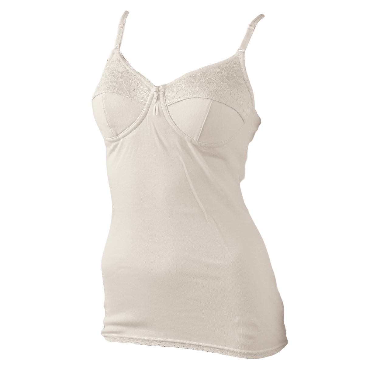 カップ付き キャミソール 綿 ノンワイヤー M~3L (下着 ブラキャミ 大きいサイズ カップ付きインナー レディース インナー 綿100% 肌着)