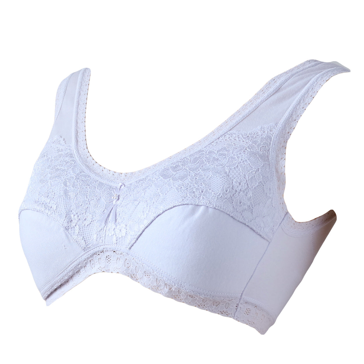 ハーフトップ ブラジャー 綿 ノンワイヤーブラ レディース ソフトカップ付き M~LL ノンワイヤー 下着 インナー 女性 婦人 コットン 60代