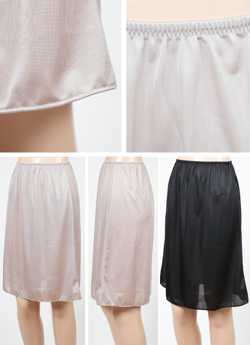 ペチコート ひざ丈 M55~LL55 (透けない 静電気防止 吸汗 速乾 レディース インナー ランジェリー 日本製)