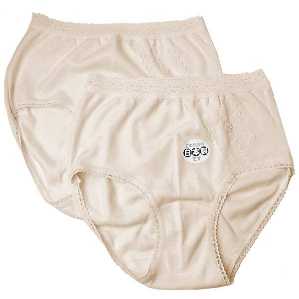 ショーツ 綿100% レディース 深履き 2枚組 M~5L (深ばきショーツ 綿 下着 深ばき パンツ 大きいサイズ 3l インナー 締め付けない ゆったり お腹 すっぽり 日本製) (在庫限り)