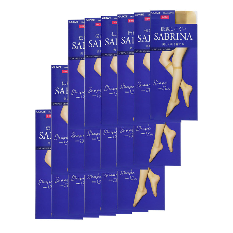 グンゼ サブリナ 着圧 ストッキング 足首13hPa ひざ下 18足セット 22-25cm (肌色 肌になじむ 締め付けない 伝線しにくい 長時間 楽 ズレ落ち) (送料無料) (在庫限り)