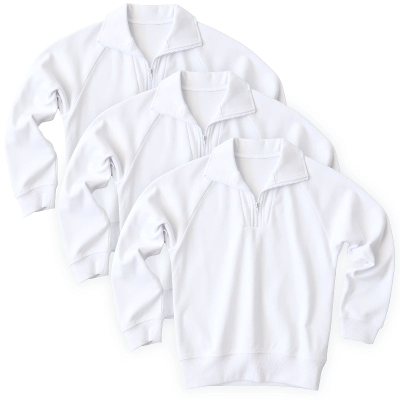 【3枚セット】体操服 長袖 襟付き ハーフジップ 体操着 小学生 小学校 110~160cm 長そで ファスナー チャック 衿つき 男子 女子 スクール 体育 運動会 衣替え 子供 子ども キッズ (送料無料)