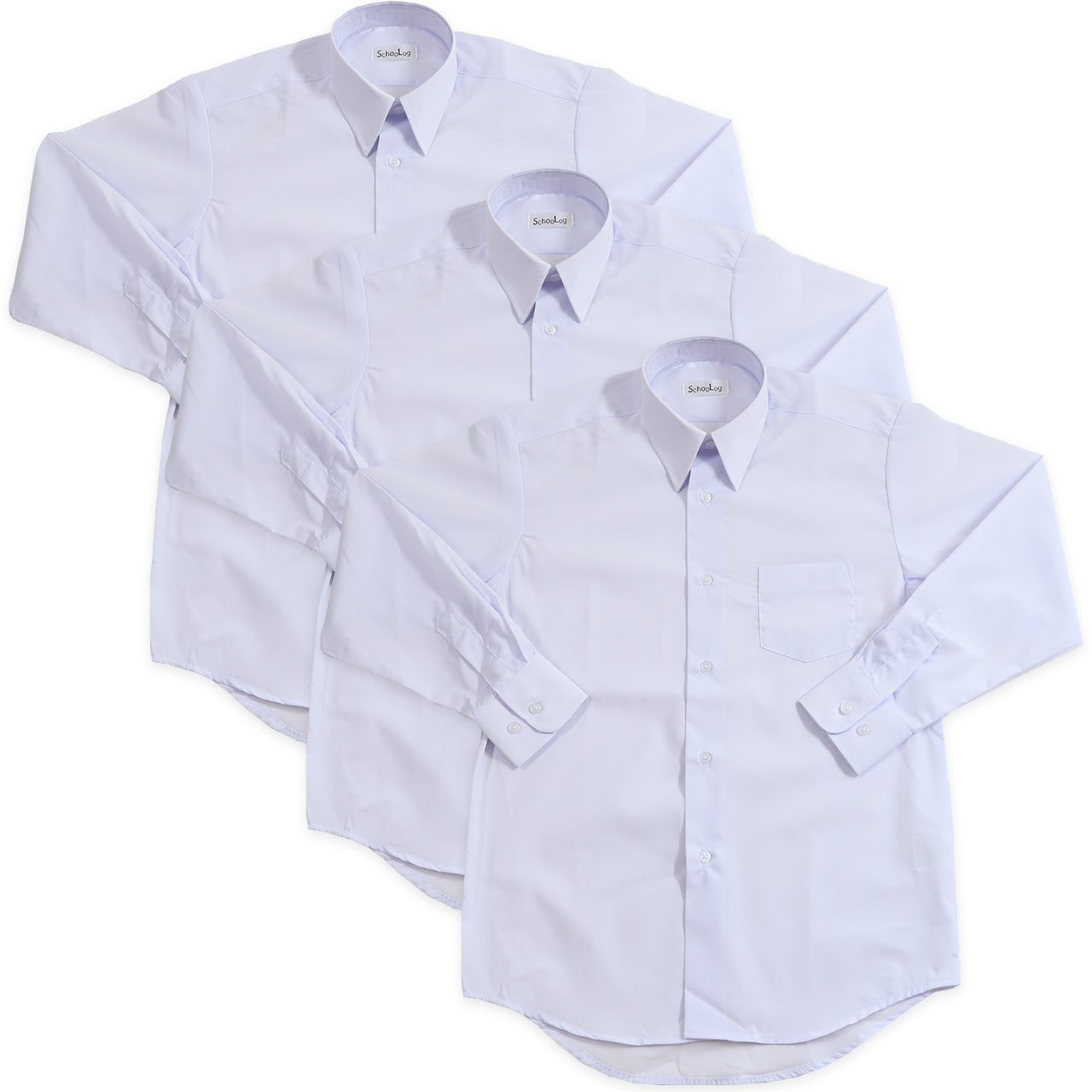スクールシャツ 長袖 男子 カッターシャツ 3枚セット 110cmA~180cmB B体 学生服 ワイシャツ 中学生 高校生 男の子 制服 シャツ 形態安定 Yシャツ (送料無料)