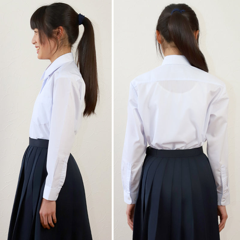 スクールシャツ 女子 長袖 3枚セット 形態安定 制服 カッターシャツ ブラウス SS(A体)~3L(B体) 学生服 ワイシャツ 白 中学生 高校生 女の子 yシャツ 学生 レディース 子供 まとめ買い 大きいサイズ プラスサイズ ぽっちゃり (送料無料)