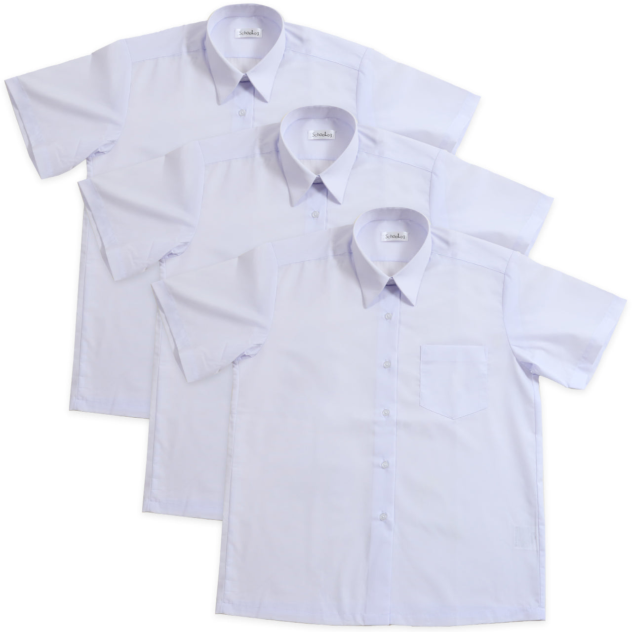 Schoolog 女子用 半袖カッターシャツ 3枚セット SS(A体)~3L(B体) 学生服 ワイシャツ 中学生 高校生 女の子 制服 シャツ 形態安定 Yシャツ (送料無料)