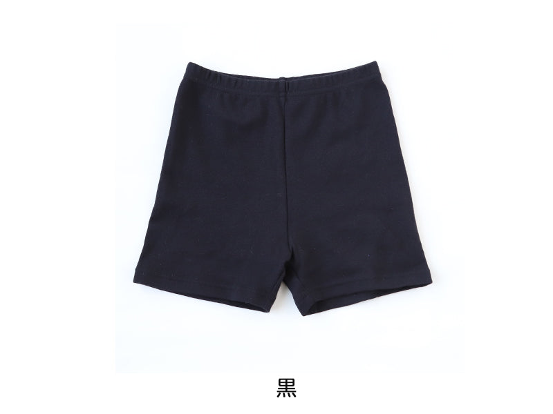 キッズ スパッツ レギンス 綿 0分丈 100cm~160cm (短め 一分丈 子供 子ども 女の子 ジュニア オーバーパンツ 黒 スカート下 保育園 小学生 インナー 下着)