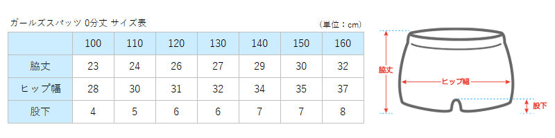 キッズ スパッツ レギンス 綿 0分丈 100cm~160cm (短め 一分丈 子供 子ども 女の子 ジュニア オーバーパンツ 黒 スカート下 保育園 小学生 インナー 下着)
