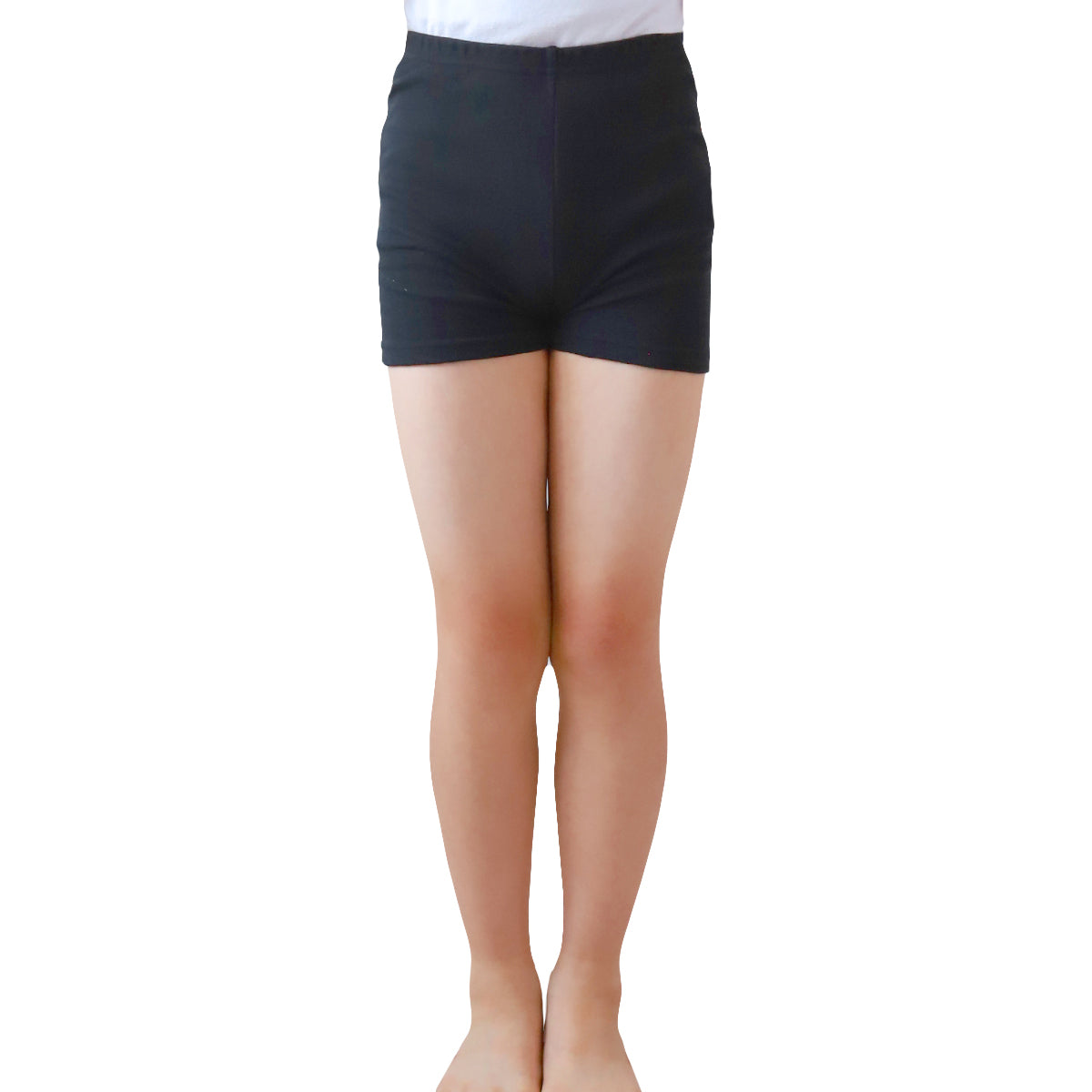 キッズ スパッツ レギンス 綿 0分丈 100cm~160cm (短め 一分丈 子供 子ども 女の子 ジュニア オーバーパンツ 黒 スカート下 保育園 小学生 インナー 下着)
