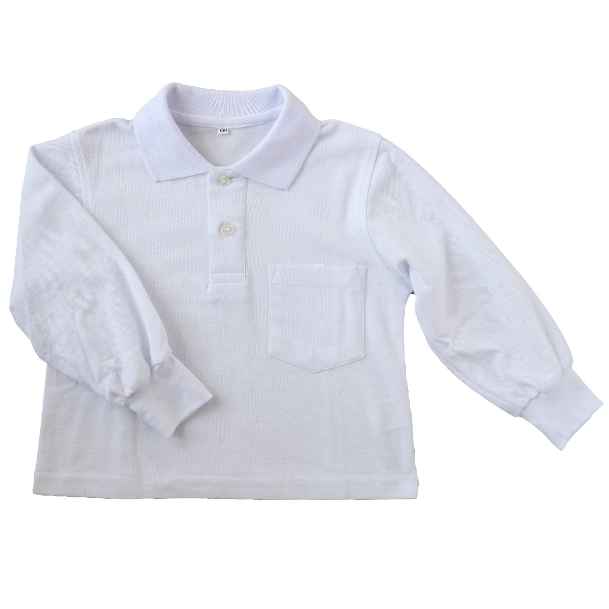 吸汗速乾 鹿の子素材 スクール用長袖ポロシャツ(B品) 100cm~180cm (着替え 洗い替え 習字 いもほり どろんこ 野外学習 泥遊び お絵描き 粘土あそび 絵画教室) (在庫限り)