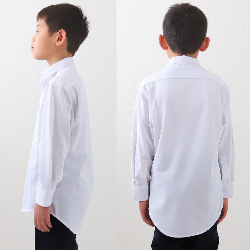 スクールシャツ 長袖 男子 ストレッチ カッターシャツ ノーアイロン 110cmA~180cmB ワイシャツ B体 中学生 小学生 高校生 透けない 透けにくい 制服 シャツ 学生服 Yシャツ ニット生地