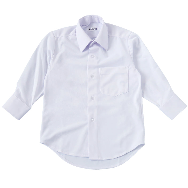 スクールシャツ 長袖 男子 ストレッチ カッターシャツ ノーアイロン 110cmA~180cmB ワイシャツ B体 中学生 小学生 高校生 透けない 透けにくい 制服 シャツ 学生服 Yシャツ ニット生地