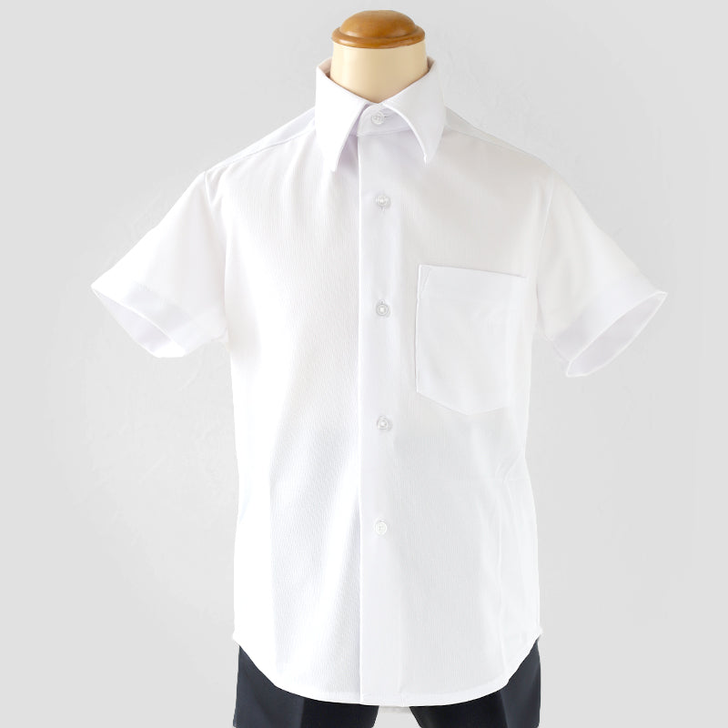 スクールシャツ 半袖 男子 ノーアイロン ストレッチ 110cmA~180cmB (カッターシャツ 学生服 小学生 中学生 高校生 男の子 制服 シャツ Yシャツ B体 ゆったり 大きいサイズ スクログ)