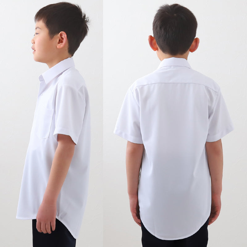 スクールシャツ 半袖 男子 ノーアイロン ストレッチ 110cmA~180cmB (カッターシャツ 学生服 小学生 中学生 高校生 男の子 制服 シャツ Yシャツ B体 ゆったり 大きいサイズ スクログ)