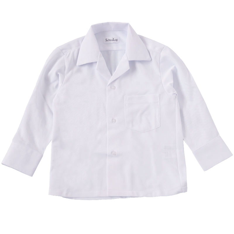 ストレッチ スクールシャツ 長袖 男子 開襟シャツ 110cmA~180cmB B体 学生服 ワイシャツ 中学生 高校生 男の子 制服 シャツ ノーアイロン Yシャツ